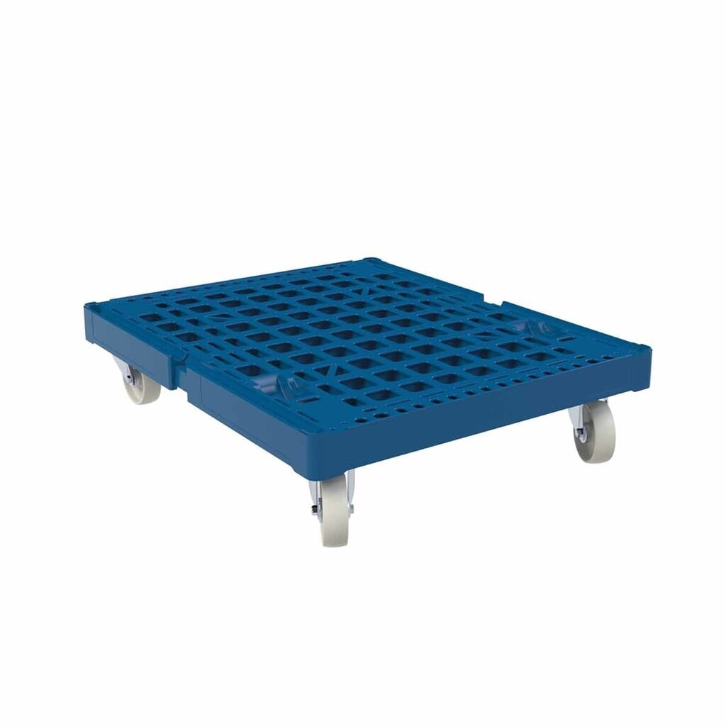 rolltainer® Rollbehälter-Rollplatte, Kunststoff, blau, BxT 682 x 815 mm, Raddurchmesser 108 mm Produktabbildung: rolltainer® Rollbehälter-Rollplatte, Kunststoff, blau, BxT 682 x 815 mm, Raddurchmesser 108 mm