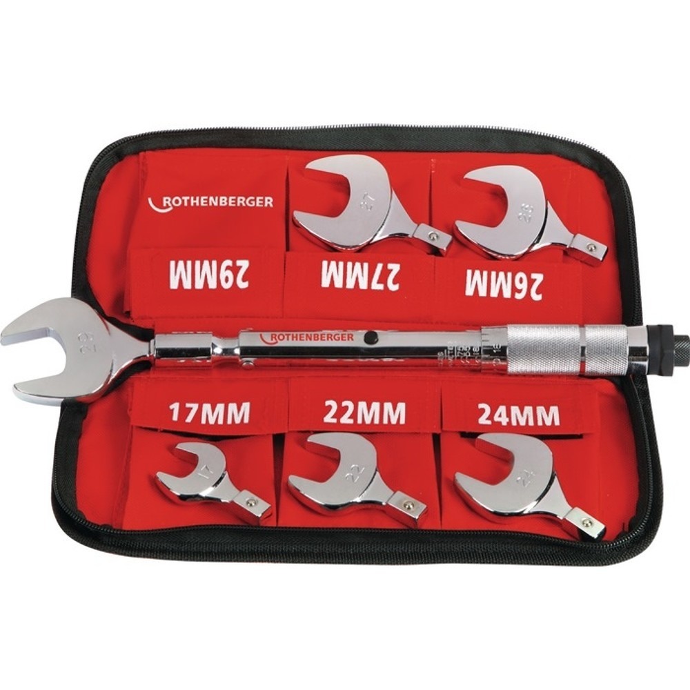 Produktabbildung: ROTHENBERGER Drehmoment-Gabelschlüssel-Set, Schlüsselweite 17-22-24-26-27-29 mm