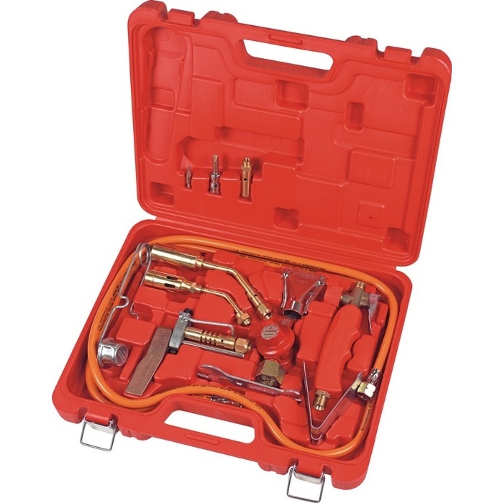 Produktabbildung: ROTHENBERGER INDUSTRIAL Hart-/Weichlötgarnitur, 15-teilig, im Kunststoffkoffer, Propan