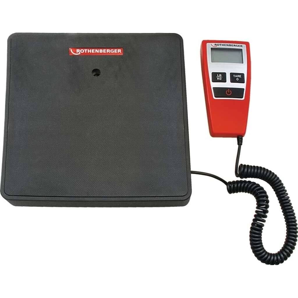 ROTHENBERGER Kältemittelwaage ROSCALE 120, Wägebereich 0-120 kg, Plattform-B230xT230mm Produktabbildung: ROTHENBERGER Kältemittelwaage ROSCALE 120, Wägebereich 0-120 kg, Plattform-B230xT230mm