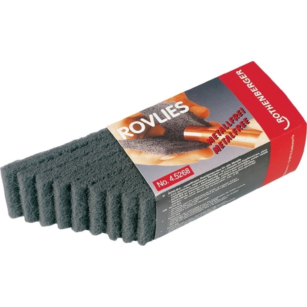 ROTHENBERGER Reinigungsvlies Rovlies, Länge 130 mm Breite 60 mm, grau Produktabbildung: ROTHENBERGER Reinigungsvlies Rovlies, Länge 130 mm Breite 60 mm, grau