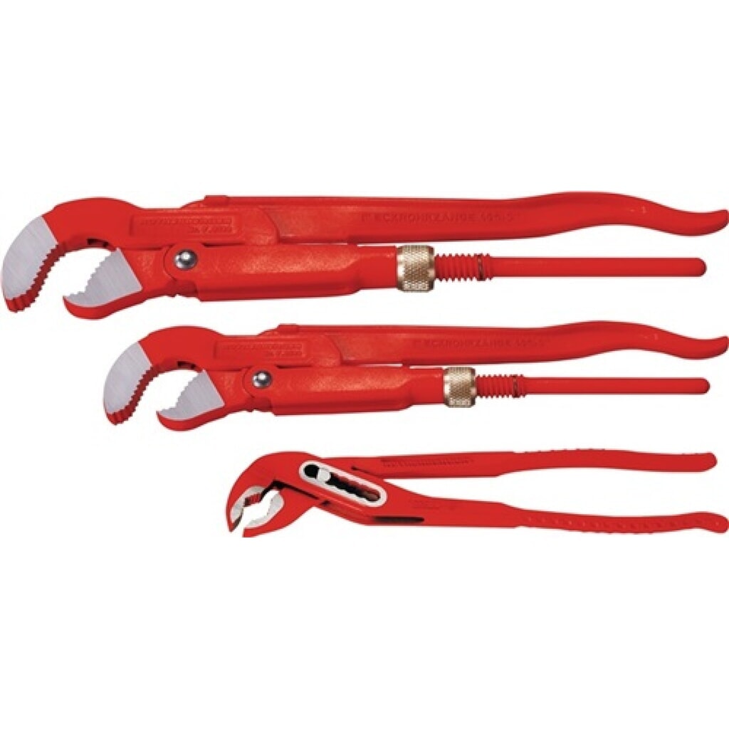Produktabbildung: Zangenset 3-teilig 1 - 1.1/2 Zoll und Wapu 10 Zoll Rothenberger
