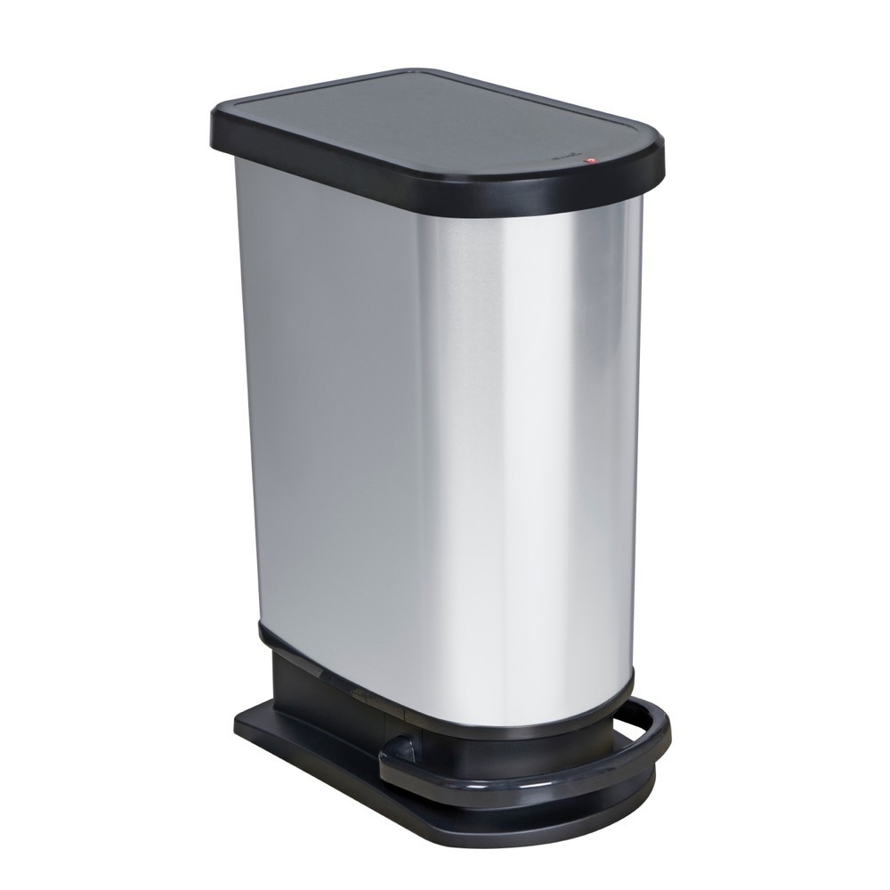 Produktabbildung: rothopro  Treteimer PASO mono, 50 l, metallic
