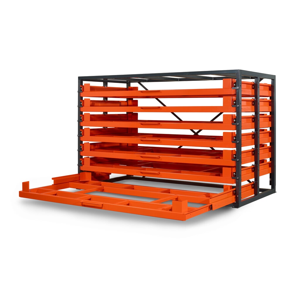 Produktabbildung: RR-Industrietechnik®  Blechauszugsregal RBA-20
