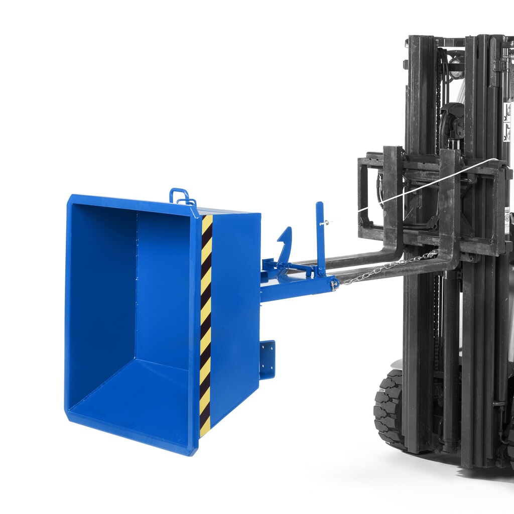 RR-Industrietechnik® Niedriger Minikippbehälter, Volumen 0,15 m³, TK 500 kg, enzianblau Produktabbildung Nr. 2: RR-Industrietechnik® Niedriger Minikippbehälter, Volumen 0,15 m³, TK 500 kg, enzianblau