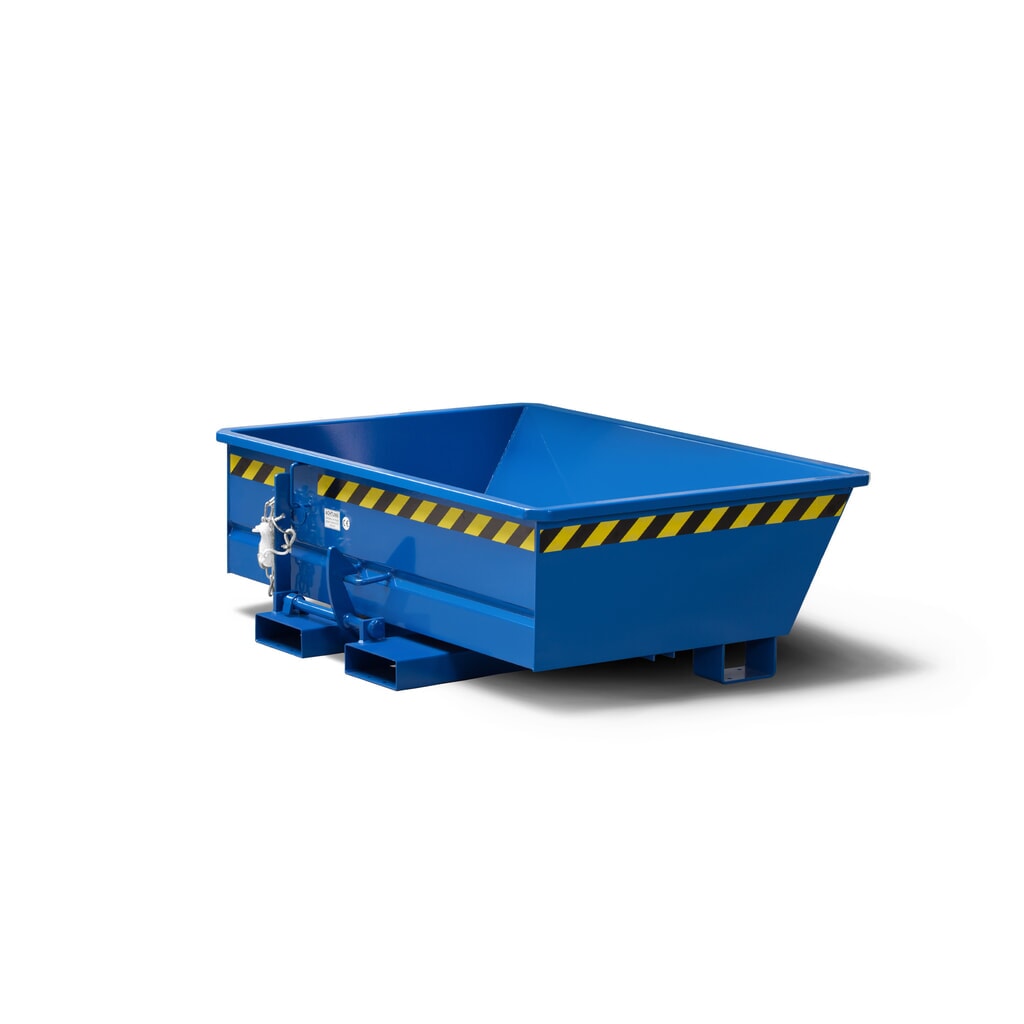 RR-Industrietechnik® Niedriger Minikippbehälter, Volumen 0,35 m³, TK 750 kg, enzianblau Produktabbildung: RR-Industrietechnik® Niedriger Minikippbehälter, Volumen 0,35 m³, TK 750 kg, enzianblau