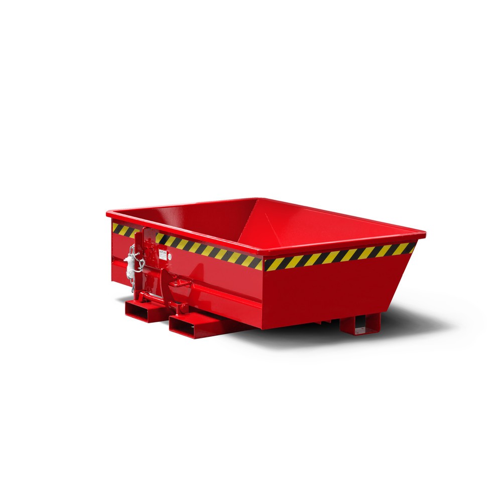 Produktabbildung: RR-Industrietechnik® Niedriger Minikippbehälter, Volumen 0,15 m³, TK 500 kg, feuerrot