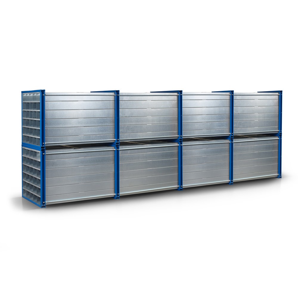 Produktabbildung: RR-Industrietechnik® Wabenregal Typ RWR, HxBxT 1.000 x 1.000 x 6.000 mm, Fächeranzahl 48