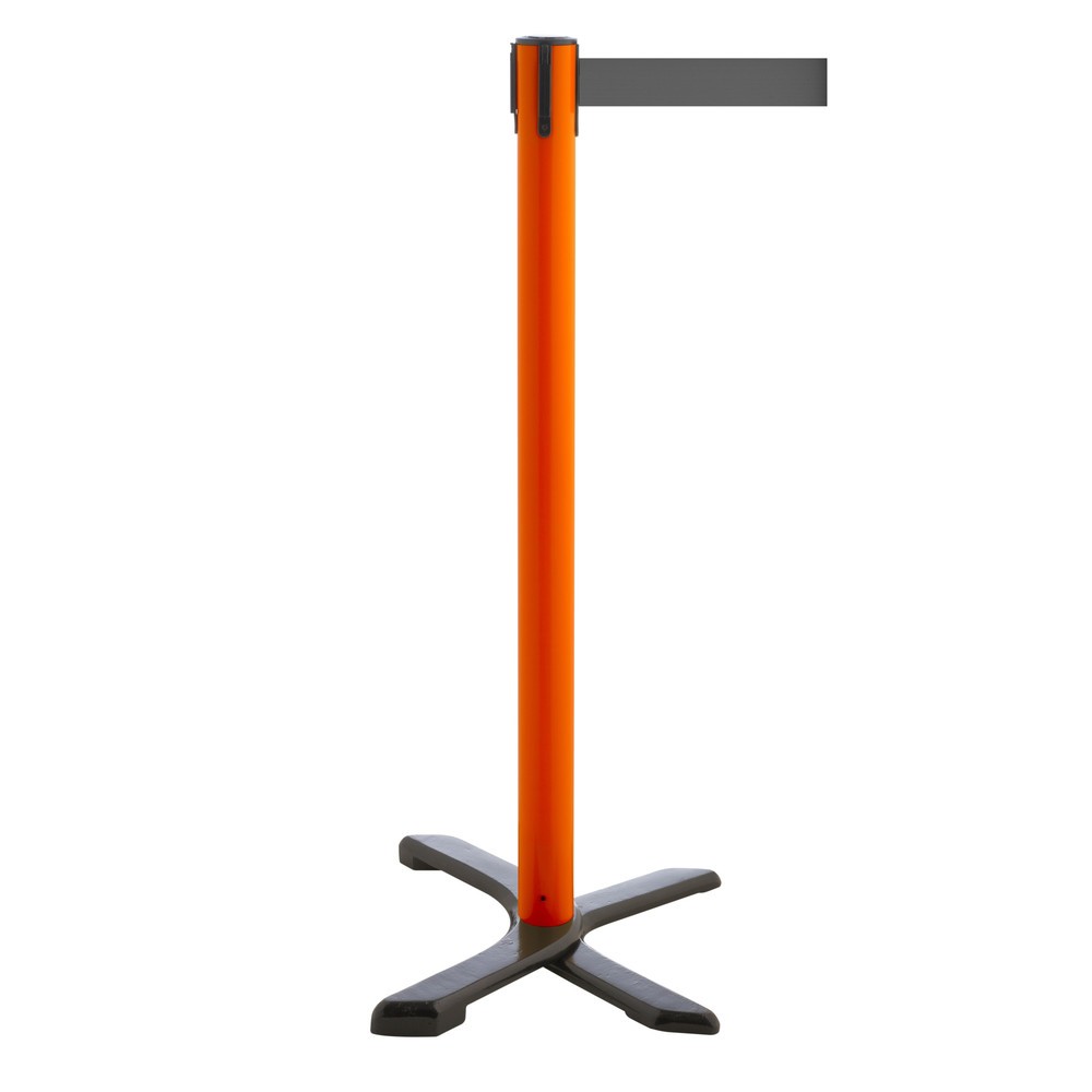 Produktabbildung Nr. 1: RS-GUIDESYSTEMS® Absperrpfosten Kreuzfuß, Gurtlänge 2,3 m, rot, grau