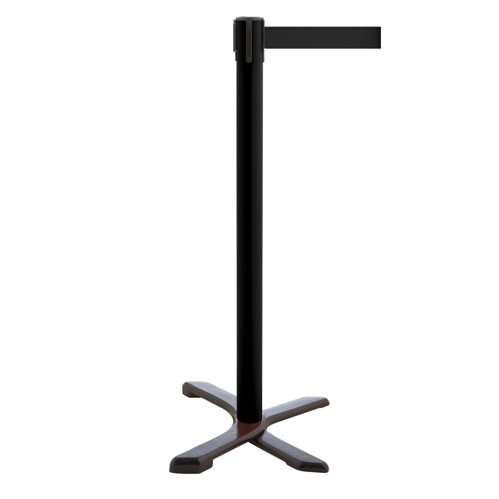 Produktabbildung Nr. 1: RS-GUIDESYSTEMS® Absperrpfosten Kreuzfuß, Gurtlänge 2,3 m, schwarz, schwarz