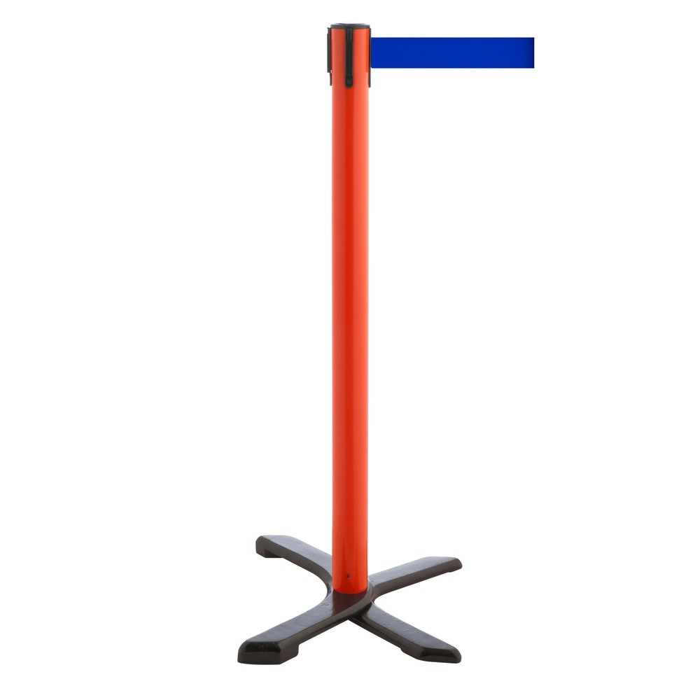 Produktabbildung Nr. 1: RS-GUIDESYSTEMS® Absperrpfosten Kreuzfuß, Gurtlänge 4 m, rot, blau