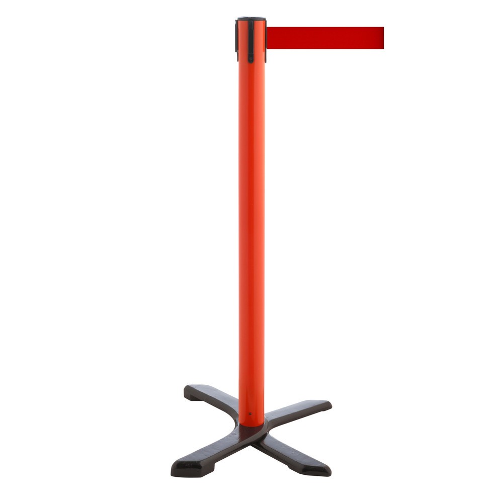 Produktabbildung Nr. 1: RS-GUIDESYSTEMS® Absperrpfosten Kreuzfuß, Gurtlänge 4 m, rot, rot