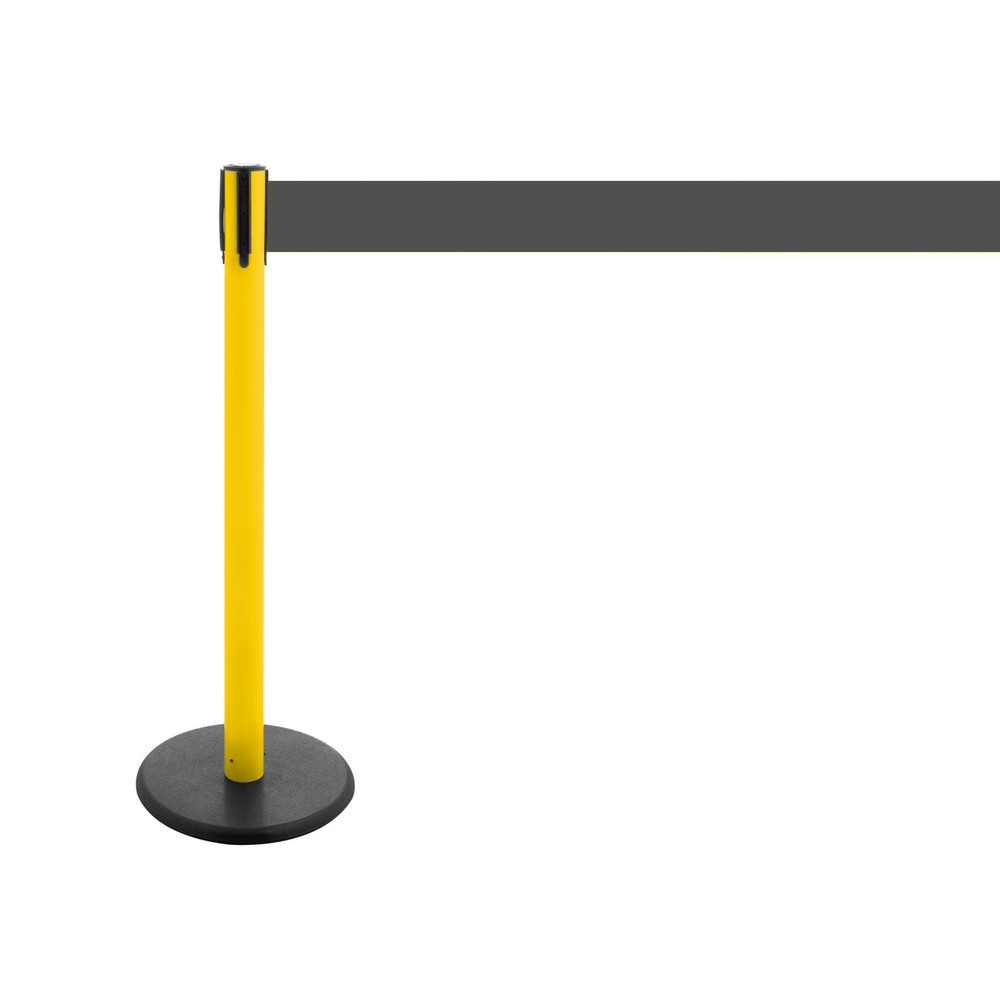 Produktabbildung Nr. 4: RS-GUIDESYSTEMS® Gurt-Absperrpfosten, Bodenteller aus Guss, Gurtbreite 100 mm, gelb, grau, 3,8 m