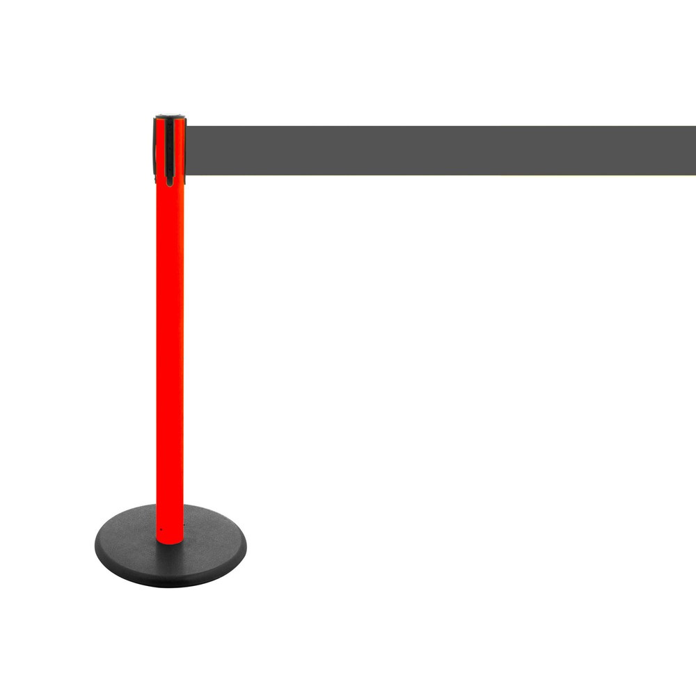 Produktabbildung Nr. 4: RS-GUIDESYSTEMS® Gurt-Absperrpfosten, Bodenteller aus Guss, Gurtbreite 100 mm, rot, grau, 3,8 m