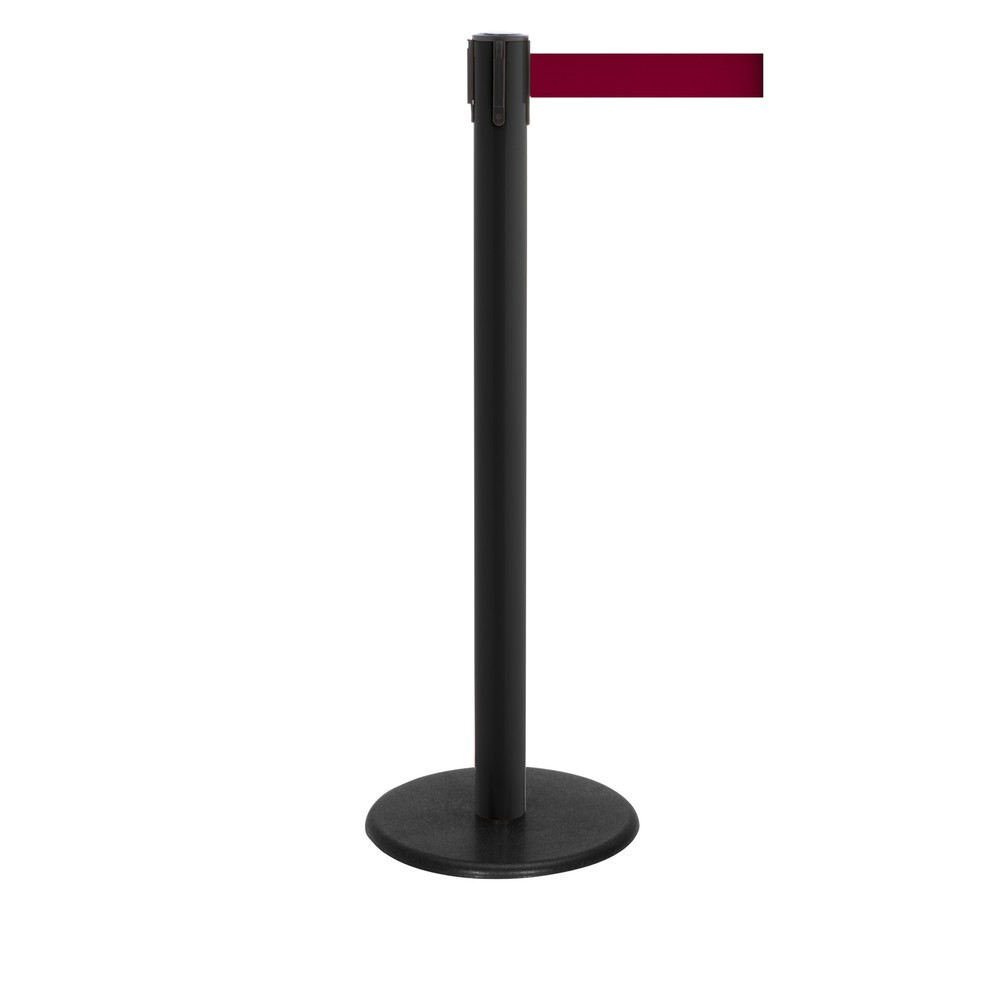 Produktabbildung Nr. 1: RS-GUIDESYSTEMS® Gurt-Absperrpfosten, Bodenteller aus Guss, Gurtbreite 50 mm, schwarz, burgunder, 4,0 m