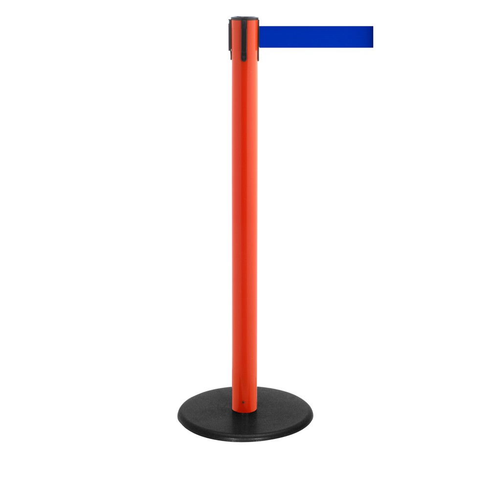 Produktabbildung Nr. 1: RS-GUIDESYSTEMS® Gurt-Absperrpfosten, Bodenteller aus Guss, Gurtbreite 50 mm, rot, blau, 4,0 m