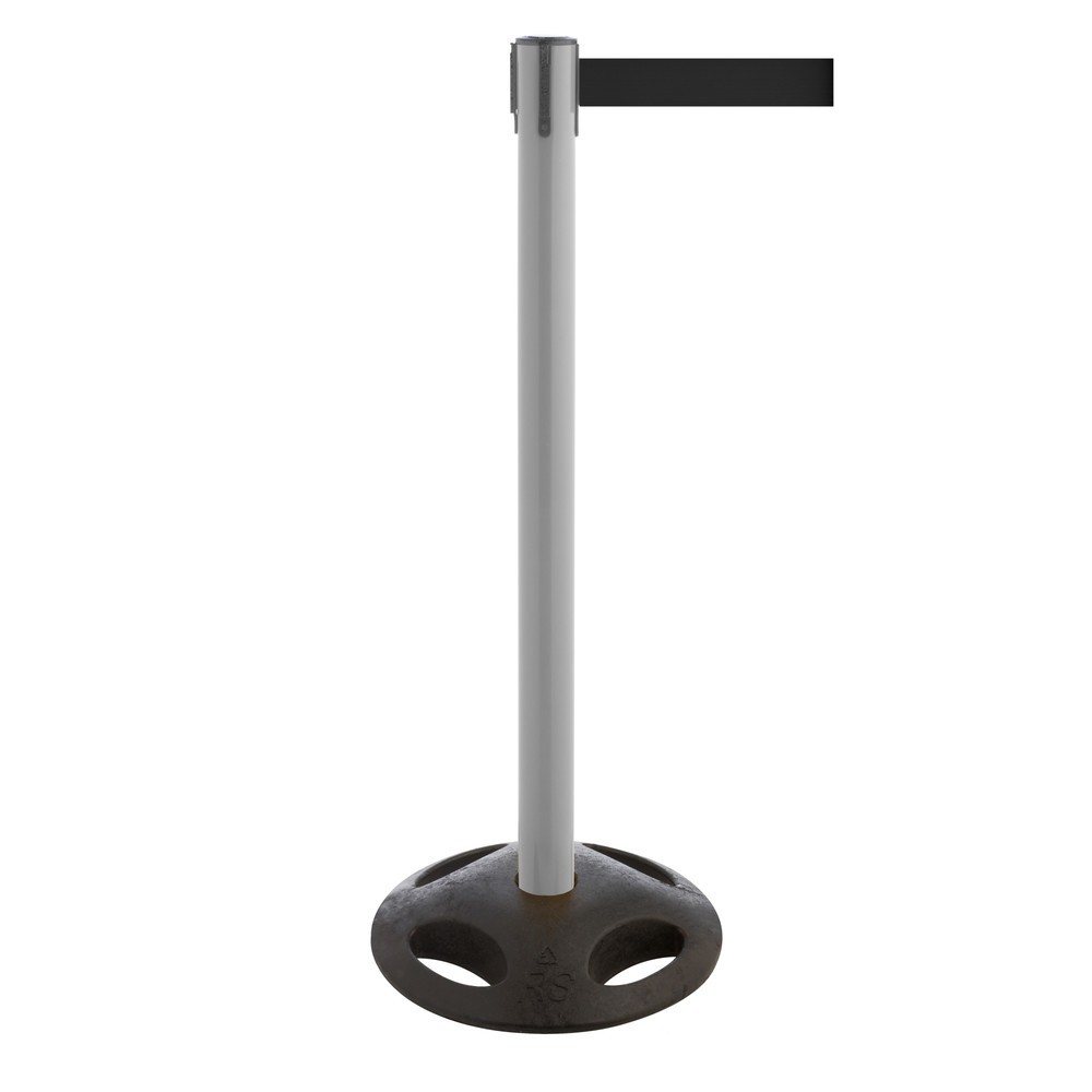 Produktabbildung Nr. 1: RS-GUIDESYSTEMS® Gurt-Absperrpfosten, Bodenteller aus Verbundwerkstoff, Gurtbreite 100 mm, anthrazit, schwarz