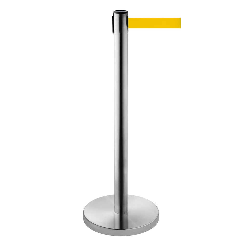 Produktabbildung Nr. 1: RS-GUIDESYSTEMS® Gurt-Absperrpfosten, Edelstahl, Gurtbreite 50 mm, gelb, 4,0 m