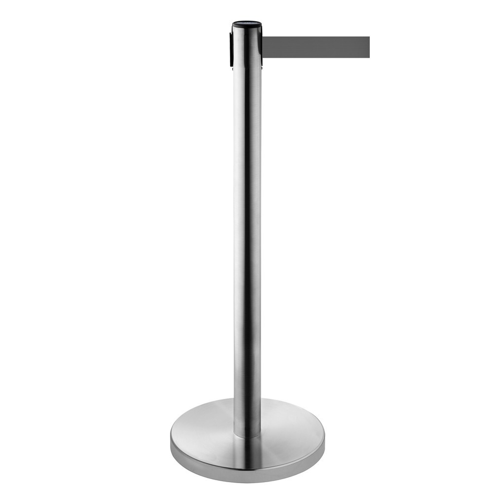 Produktabbildung Nr. 1: RS-GUIDESYSTEMS® Gurt-Absperrpfosten, Edelstahl, Gurtbreite 50 mm, grau, 2,3 m
