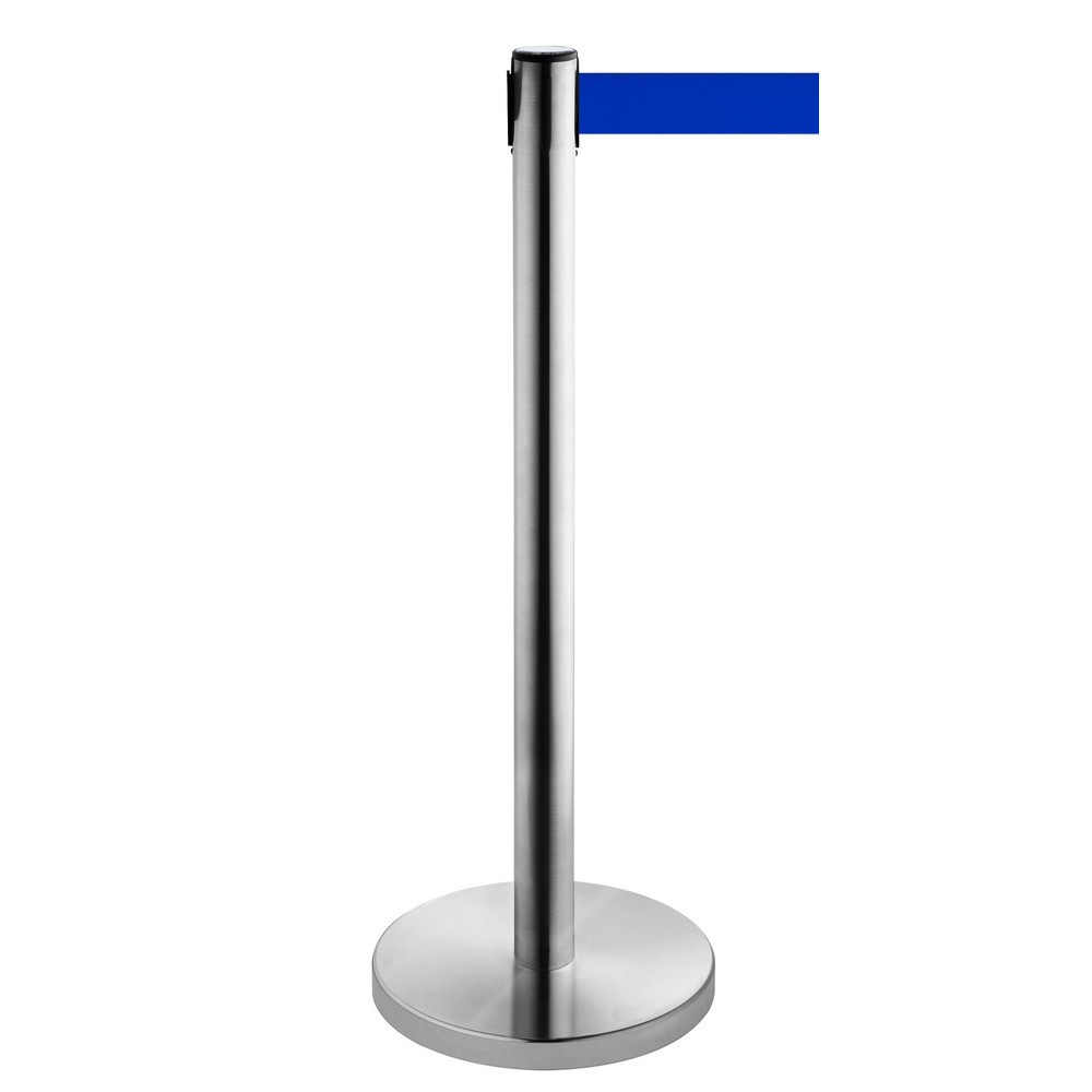 Produktabbildung Nr. 1: RS-GUIDESYSTEMS® Gurt-Absperrpfosten, Edelstahl, Gurtbreite 50 mm, blau, 2,3 m