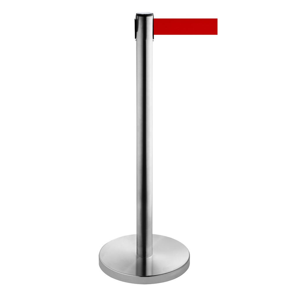 Produktabbildung Nr. 1: RS-GUIDESYSTEMS® Gurt-Absperrpfosten, Edelstahl, Gurtbreite 50 mm, rot, 4,0 m