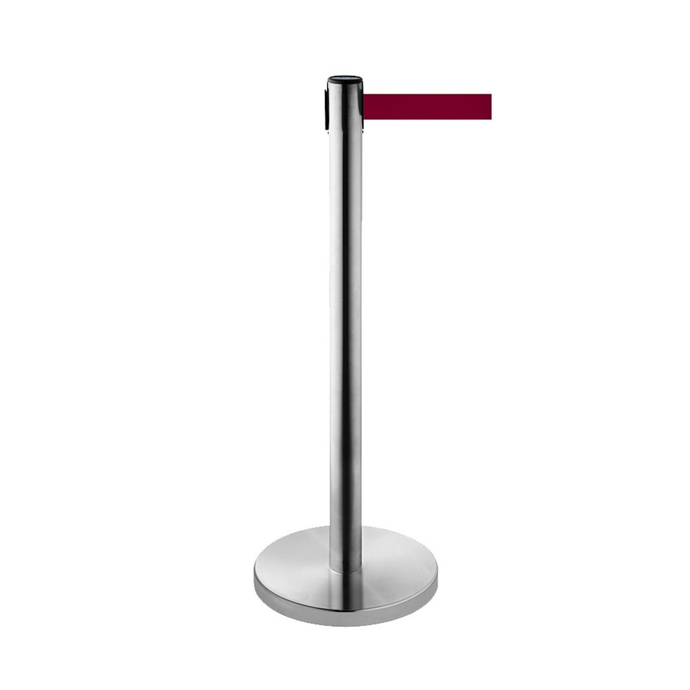 Produktabbildung: RS-GUIDESYSTEMS® Gurt-Absperrpfosten, Edelstahl, Gurtbreite 50 mm, burgunder, 2,3 m