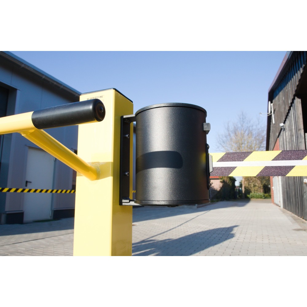 Produktabbildung Nr. 3: RS-GUIDESYSTEMS® Gurt-Absperrpfosten GLA 2000-E REFLECTO, Länge 2x 18 m, Breite 50 mm, Pfosten gelb, Gurt schwarz/gelb