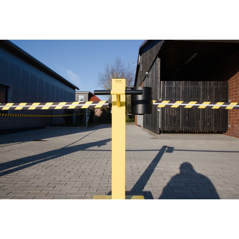 Produktabbildung Nr. 4: RS-GUIDESYSTEMS® Gurt-Absperrpfosten GLA 2000-E REFLECTO, Länge 2x 18 m, Breite 50 mm, Pfosten gelb, Gurt schwarz/gelb