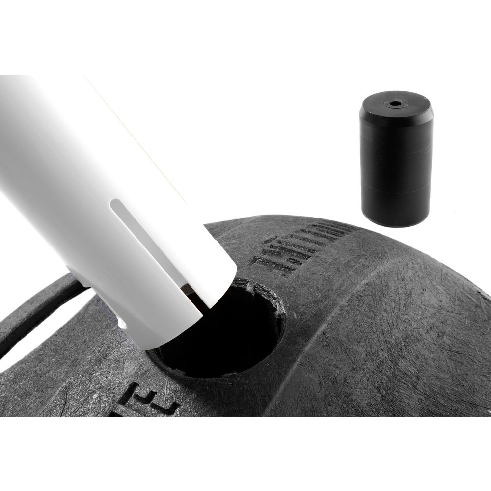 Produktabbildung Nr. 3: RS-GUIDESYSTEMS® Gurt-Absperrpfosten GLA 25-M REFLECTO, Länge 3,5 m, Breite 50 mm, Pfosten weiß, Gurt schwarz/gelb