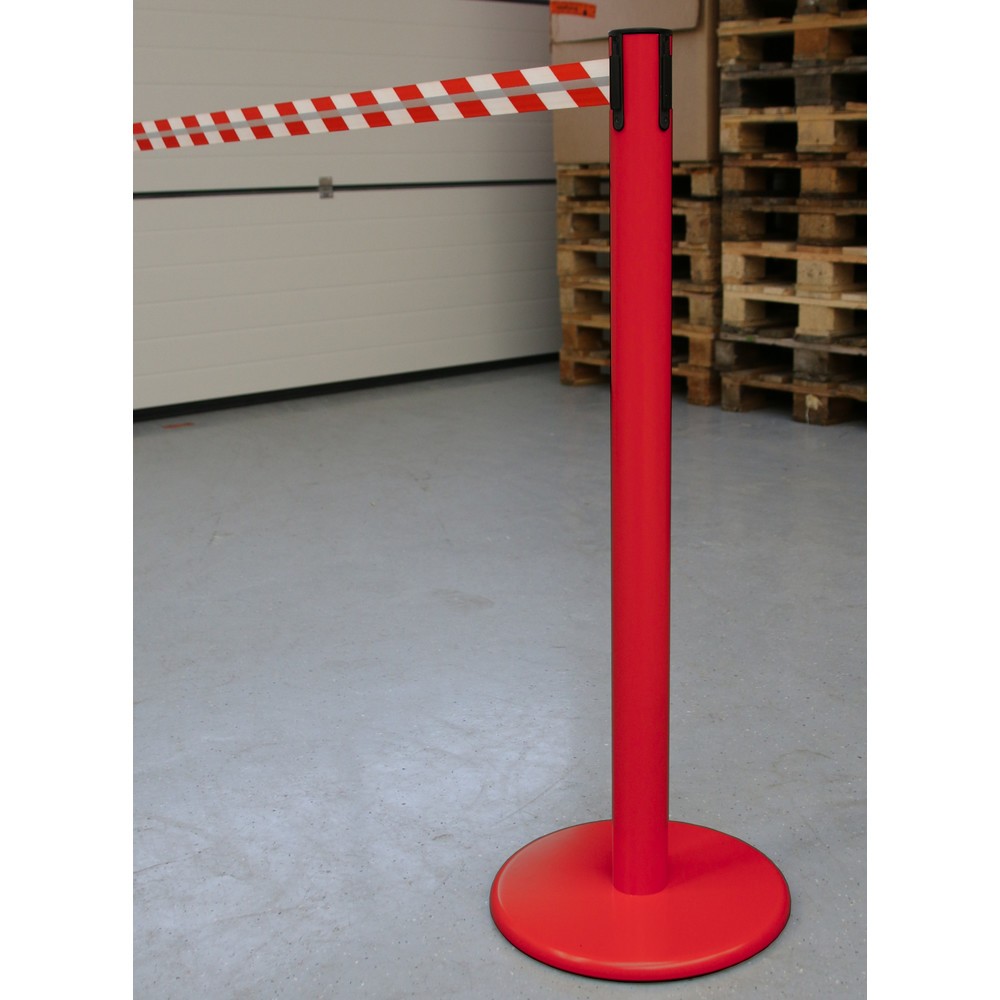 Produktabbildung Nr. 4: RS-GUIDESYSTEMS® Gurt-Absperrpfosten GLA 45-D REFLECTO, Länge 2,3 m, Breite 50 mm, Pfosten rot, Gurt rot/weiß