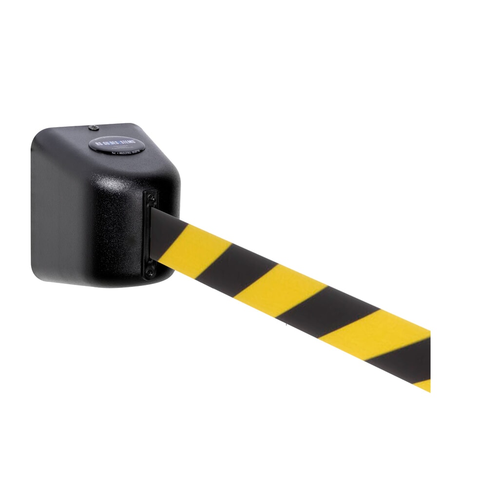 RS-GUIDESYSTEMS® Wandgurt, Auszugslänge 8 m, schwarz / gelb diagonal gestreift Produktabbildung: RS-GUIDESYSTEMS® Wandgurt, Auszugslänge 8 m, schwarz / gelb diagonal gestreift