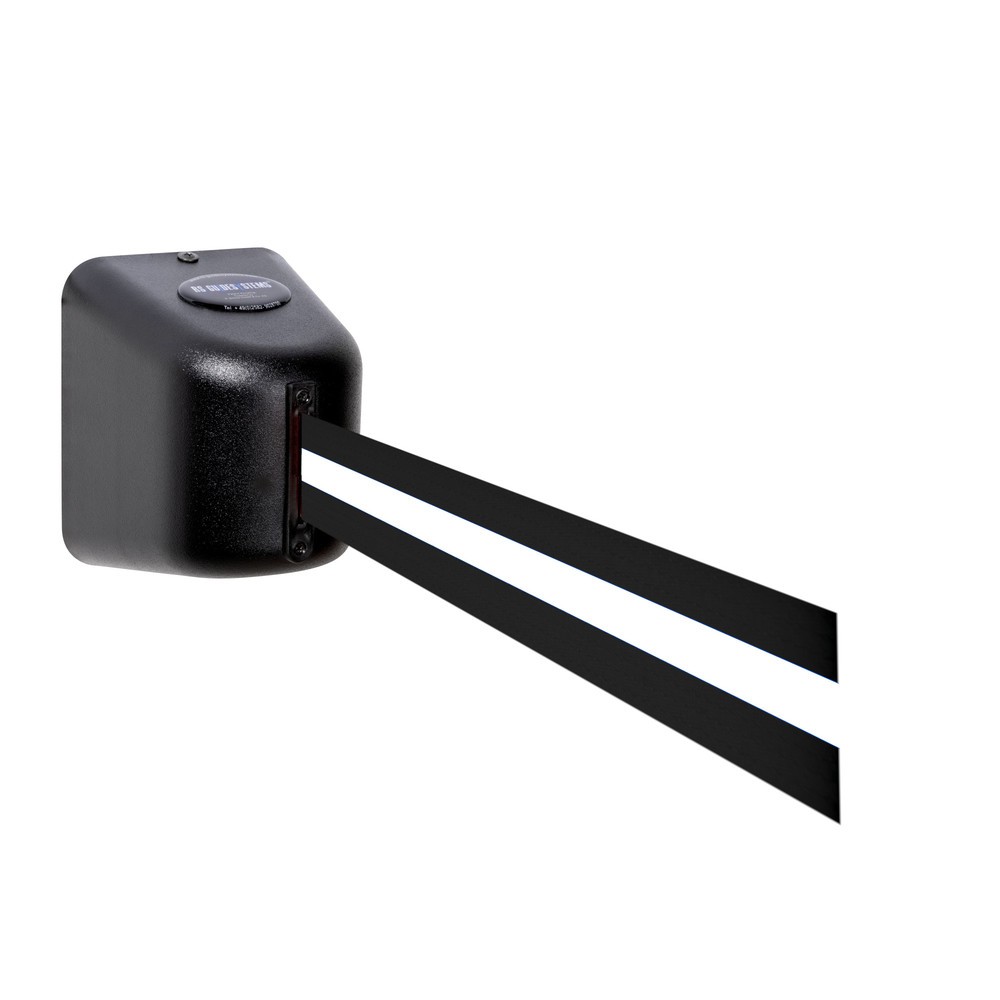 Produktabbildung Nr. 1: RS-GUIDESYSTEMS® Wandgurt mit Kunststoffgehäuse, Auszugslänge 5 m, schwarz / weiß horizontal gestreift