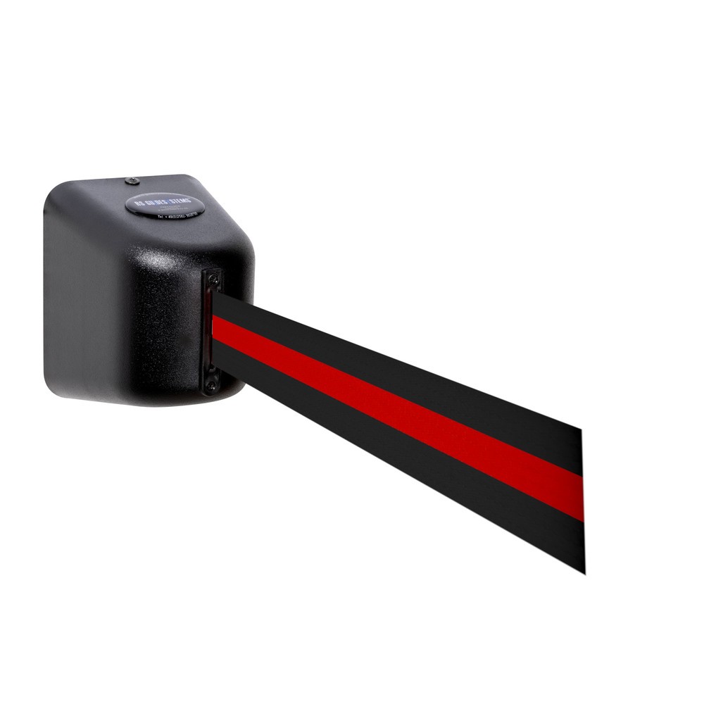 Produktabbildung Nr. 1: RS-GUIDESYSTEMS® Wandgurt mit Kunststoffgehäuse, Auszugslänge 5 m, schwarz / rot horizontal gestreift