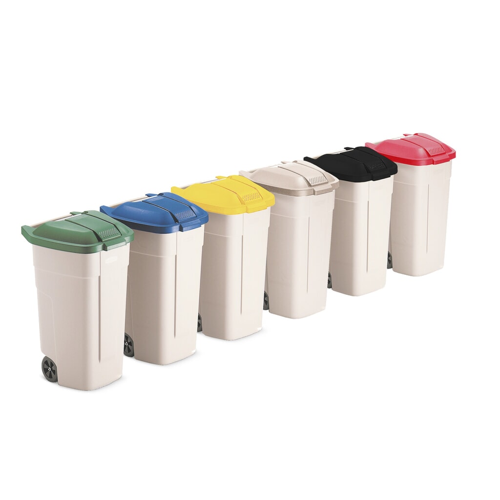 Produktabbildung Nr. 1: Rubbermaid® Müllgroßbehälter, 100 Liter, mit Rollen, Deckel schwarz