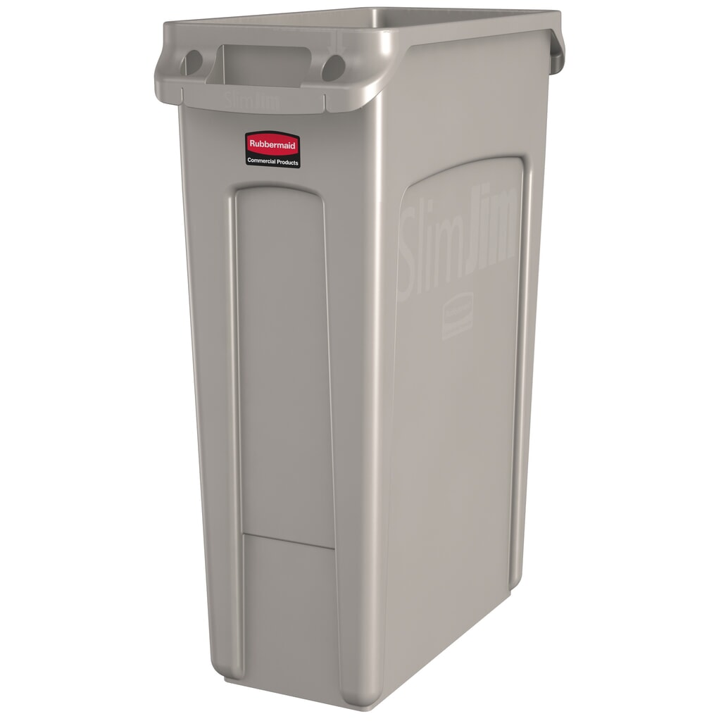 Produktabbildung: Rubbermaid® Slim Jim Wertstoffsammler, mit Luftschlitzen, beige, 87 Liter