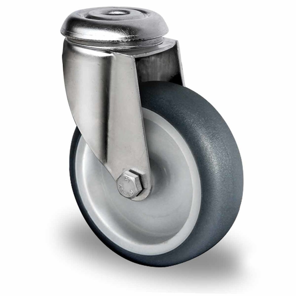 Produktabbildung: Rückenlochlenkrolle ø 75 mm Serie P2T2 Gleitlager Edelstahl