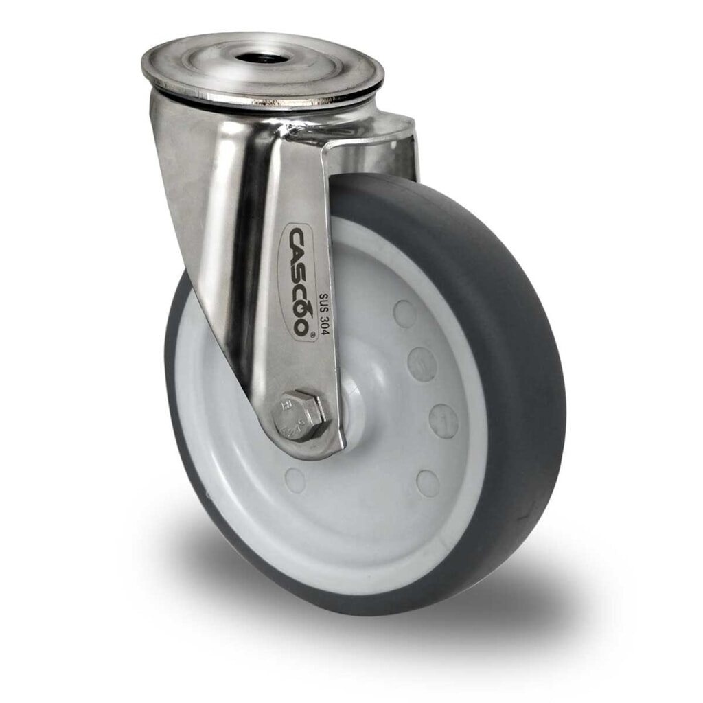 Produktabbildung: Rückenlochlenkrolle ø 80 mm Serie P2W2 Gleitlager Edelstahl