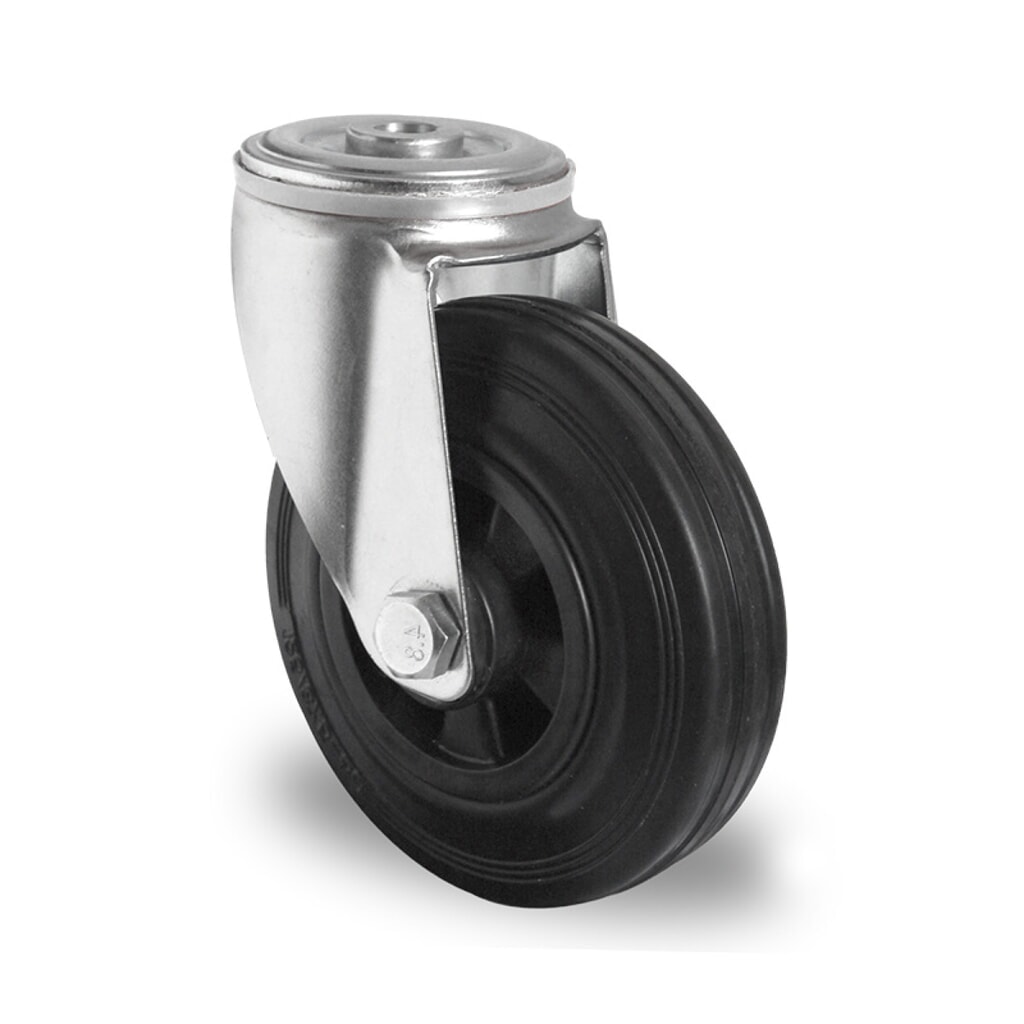 Rückenlochlenkrolle ø 80 mm Serie P4S4 Rollenlager Produktabbildung: Rückenlochlenkrolle ø 80 mm Serie P4S4 Rollenlager