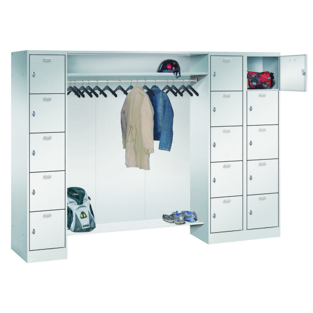 Produktabbildung: Rückwand für PAVOY Schließfachgarderobe mit 15 Ablagestellen, 3x 450 mm