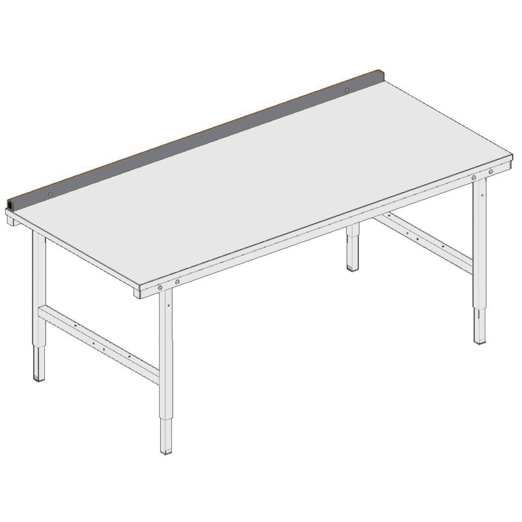 Rückwandbord für Rocholz Packtisch-System, HxBxT 40 x 2.000 x 40 mm Produktabbildung Nr. 2: Rückwandbord für Rocholz Packtisch-System, HxBxT 40 x 2.000 x 40 mm