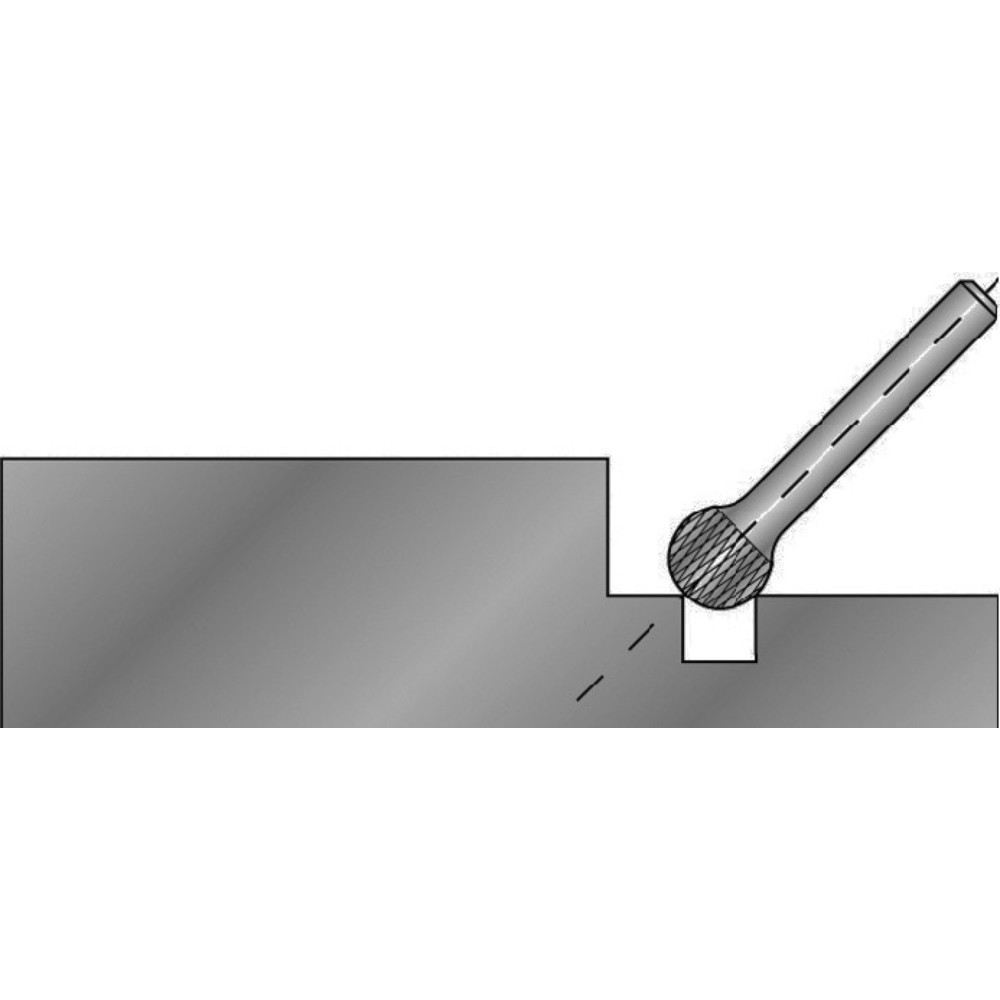 Produktabbildung Nr. 2: RUKO Frässtift KUD, Hartmetall Blank, Ø 3 mm Kopflänge 2,7 mm Schaft-Ø 3 mm, Verzahnung KVZ 4