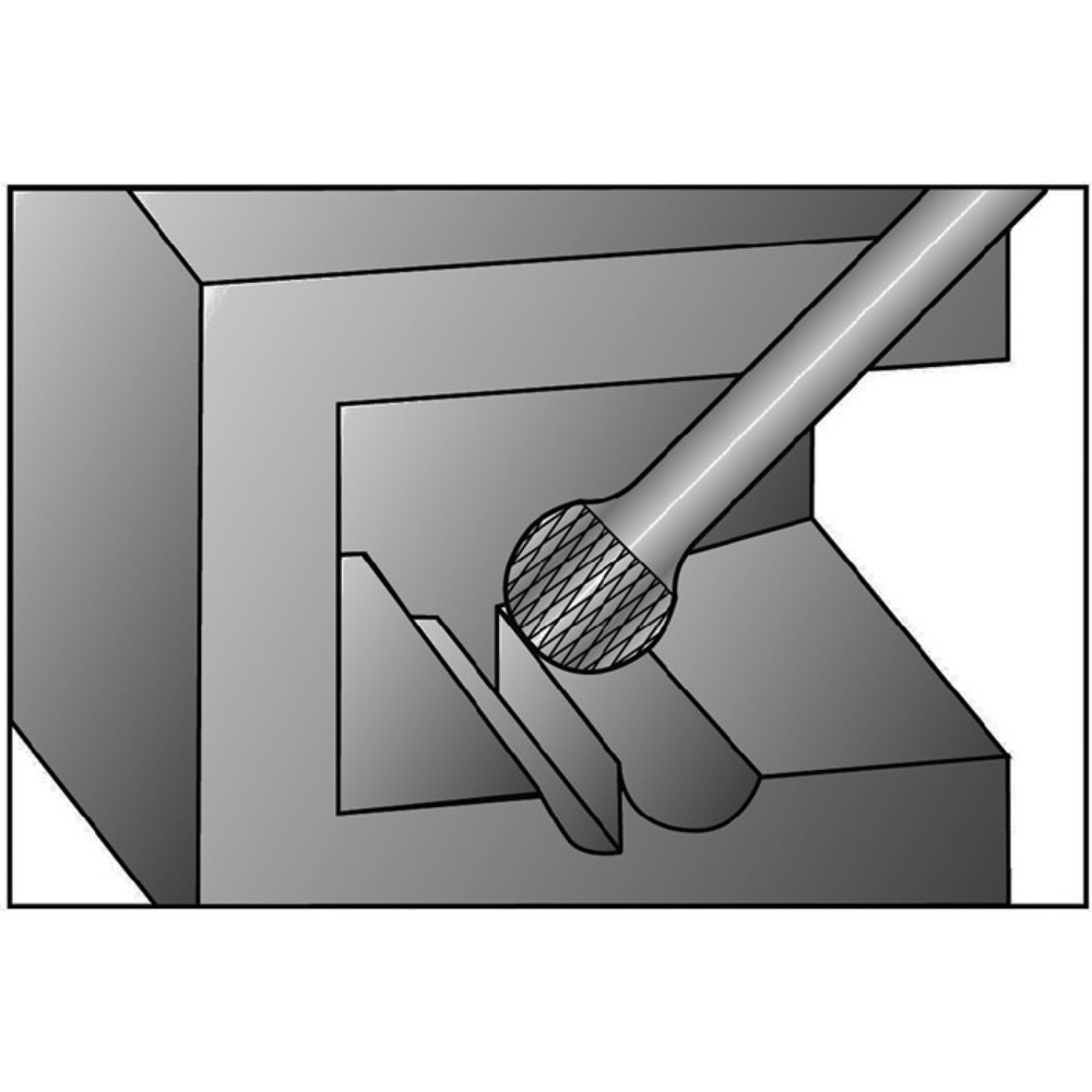 Produktabbildung Nr. 3: RUKO Frässtift KUD, Hartmetall Blank, Ø 3 mm Kopflänge 2,7 mm Schaft-Ø 3 mm, Verzahnung KVZ 4