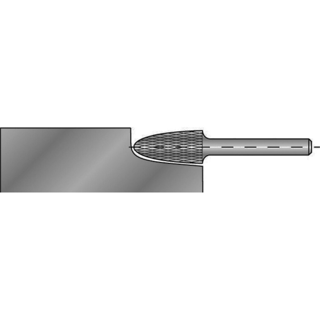 Produktabbildung Nr. 2: RUKO Frässtift RBF, Hartmetall Blank, Ø 6 mm Kopflänge 18 mm Schaft-Ø 6 mm, Verzahnung KVZ 4