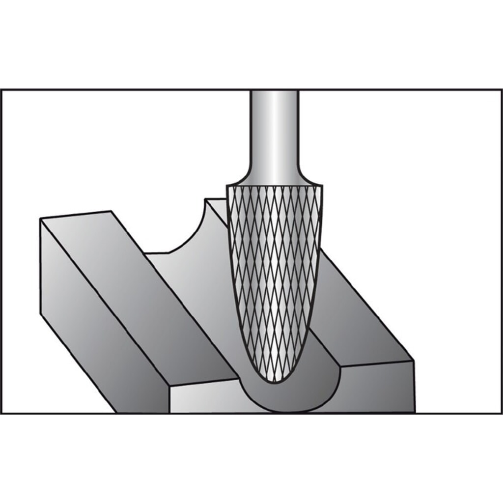 RUKO Frässtift RBF, Hartmetall Blank, Ø 6 mm Kopflänge 18 mm Schaft-Ø 6 mm, Verzahnung KVZ 4 Produktabbildung Nr. 3: RUKO Frässtift RBF, Hartmetall Blank, Ø 6 mm Kopflänge 18 mm Schaft-Ø 6 mm, Verzahnung KVZ 4