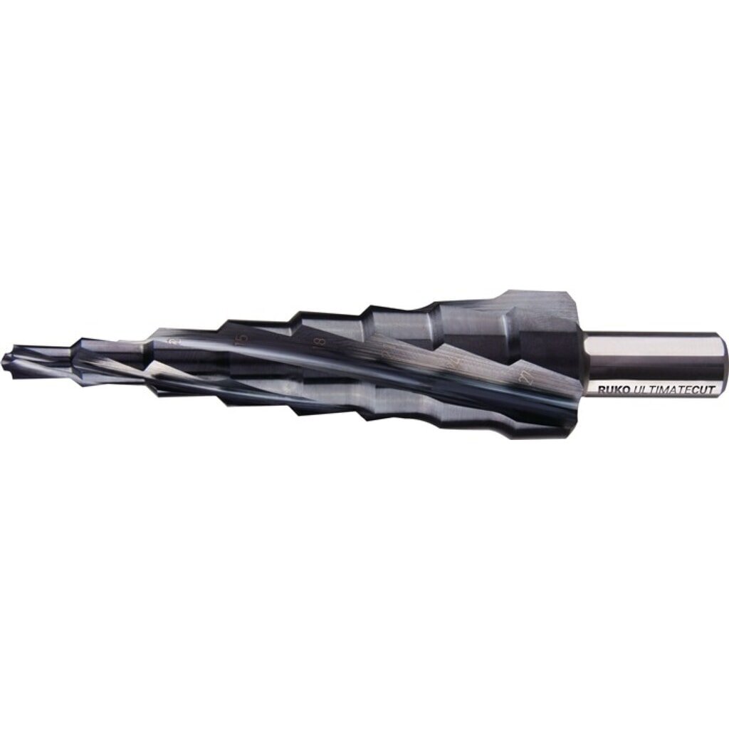 Produktabbildung: RUKO Stufenbohrer ULTIMATECUT Bohrber.6-12mm HSS RUnaTEC Spiralnut Z.4 Stufen 7