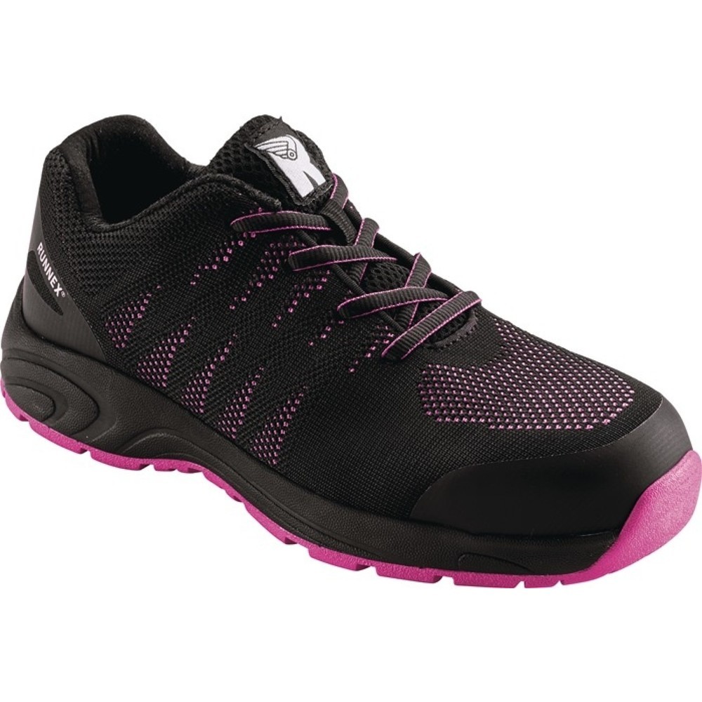 Produktabbildung: RUNNEX Damensicherheitsschuh GirlStar 5180, S1P SRC EN ISO 20344/20345, Größe 38 schwarz/pink, Polyester
