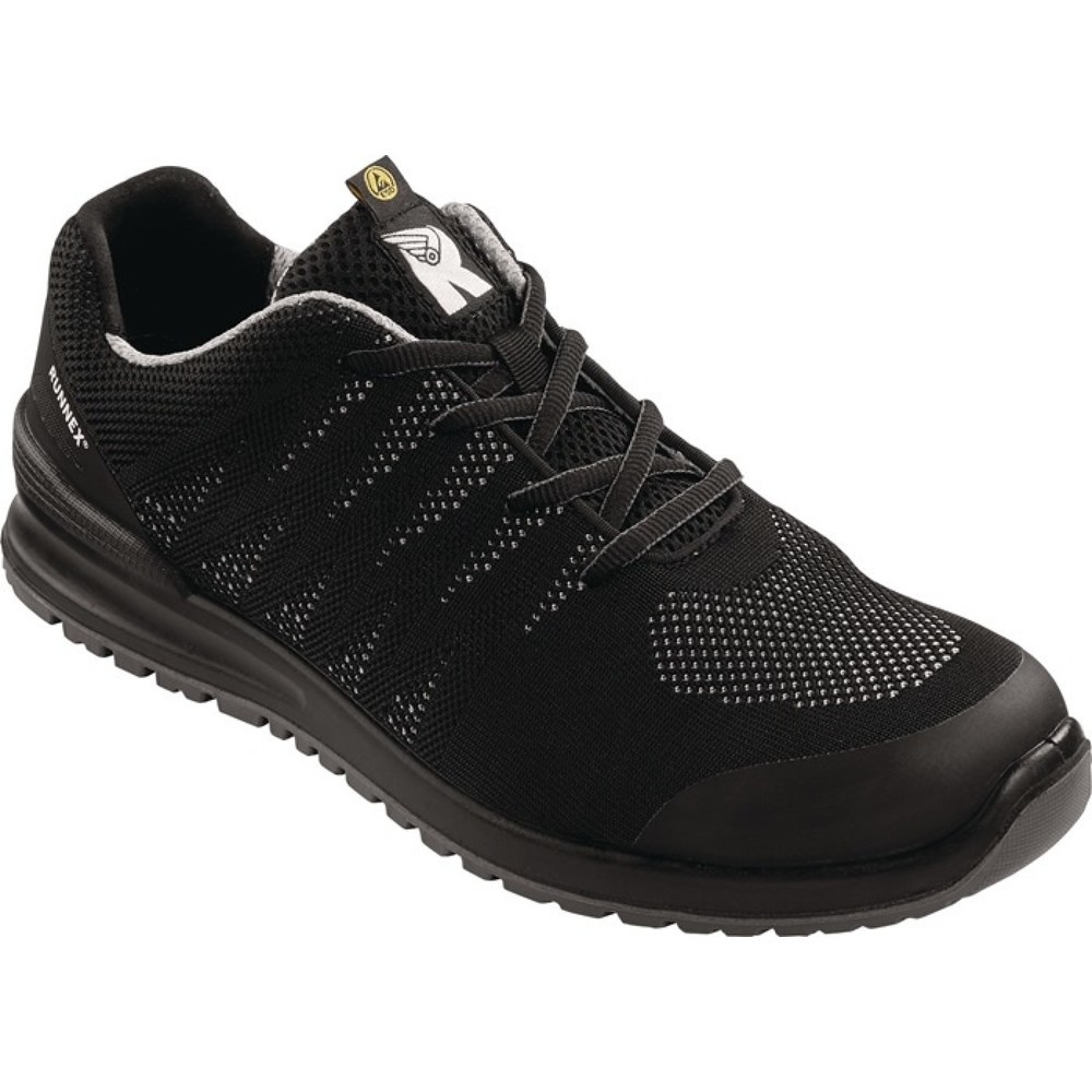 Produktabbildung: RUNNEX Sicherheitshalbschuh SportStar 5108, S1P SRC ESD EN ISO 20344/20345, Größe 40 schwarz/grau, Polyester