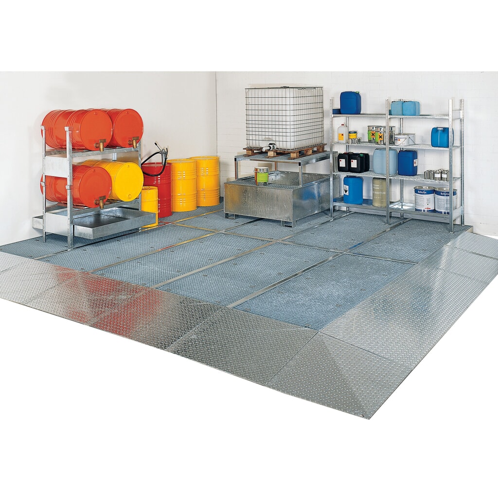 Produktabbildung Nr. 2: SAFE Flach-Auffangwanne aus Stahl, TK 6.500 kg/m², HxBxT 118 x 2.000 x 1.000 mm
