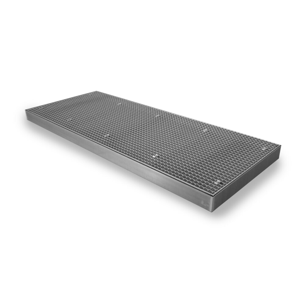 SAFE Flach-Auffangwanne aus Stahl, TK 6.500 kg/m², HxBxT 118 x 2.500 x 1.000 mm Produktabbildung: SAFE Flach-Auffangwanne aus Stahl, TK 6.500 kg/m², HxBxT 118 x 2.500 x 1.000 mm