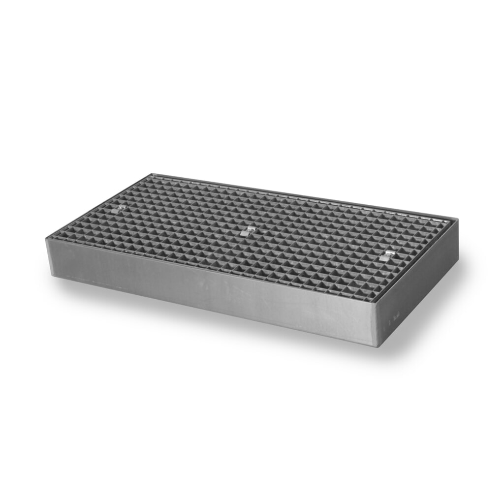 Produktabbildung: SAFE Flach-Auffangwanne aus Stahl, TK 6.500 kg/m², HxBxT 118 x 1.000 x 500 mm